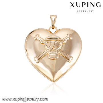 32205-Xuping Schädel Design Schmuck Mode 18 Karat vergoldet Medaillon Anhänger für Frauen Geschenk